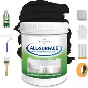 스타일론메 수성 타일 페인트 블랙 50-60평방피트 욕조 세면대 화장실 세라믹 및 주방 조리대 마감 무취