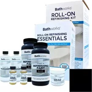 배스웍스 욕조 리파이닝 키트 샤워 스톨 딜 팩 미끄럼 방지. 필수 1개와 롤온 1개(블랙) 포함