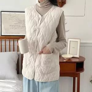 베스트 이너 레이어드 퀼팅 경량패딩조끼 여자 2컬러 겨울