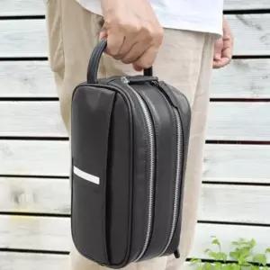 (색상 블랙)남성 가죽 골프 클러치백 스포츠 파우치 손가방