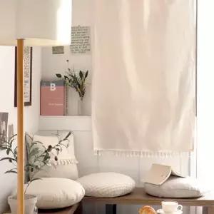 내추럴 린넨 태슬 가리개 커튼 홈카페 도어 다용도실 주방