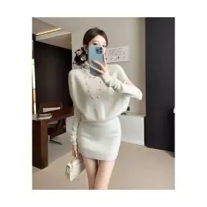 여성 트렌디 아이템 스커트 미니 가을 겨울망토 니트 원피스+소매 HT4