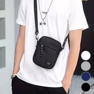 남녀 스퀘어 학생가방 심플 캐주얼 크로스백 패브릭