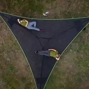 캠핑 해먹 야외 대형 사각 블랙 그물 침대 크로스 그네