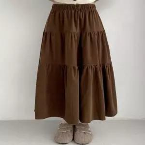캉캉스커트 여성 가을 겨울 골덴 밴딩 롱 치마 스커트 3color