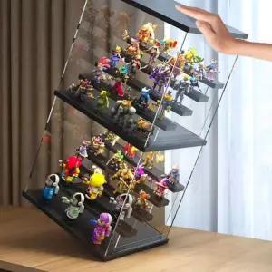 [알티피아]조명 LED 진열장 정리함 투명 피규어 케이스 4층