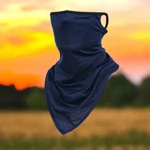 쿨 메쉬 롱 귀걸이형 멀티 스카프 블루 쿨넥워머 여름용