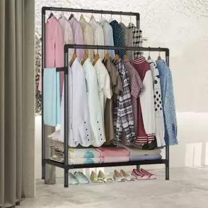 스탠드 행거 2단 철제 조립식 수납 튼튼한 옷 헹거 행거 철제선반 앵글선반