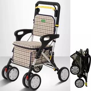 실버 어르신 외출 산택 시장 다기능 보행보조용 접이식 보행기 효도선물 운동