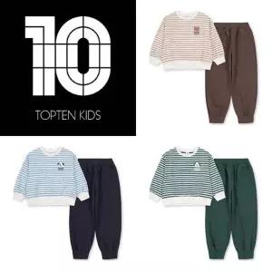 탑텐 키즈 MKE3IP1101 남아) 베이직 미니테리 스트라이프 셋업 302743 FELE1217520442-E2B