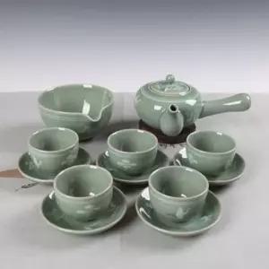 청자 운학 잔받침 5인 다기세트 예쁜잔 청자다기 찻잔 도자기찻잔 다기 부부다기 전통다기