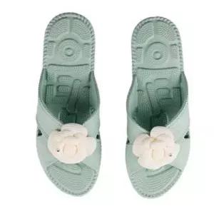 거실용 편안한 슬리퍼 플라워 디자인 지압 기능 실내화 민트색 WFJPACD