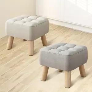 패브릭 풋 스툴 화장대 의자 소형 LUAZ-CH20 그레이 원형의자 수납의자 패브릭의자 화장대의자