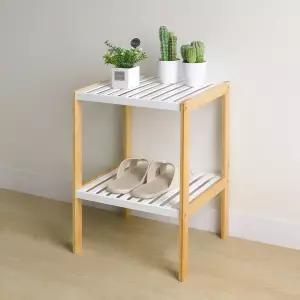 대나무 다용도 사이드선반 좁은선반 2단 3단 수납선반 다용도선반 원목선반 화분대 4단선반 화분받침대