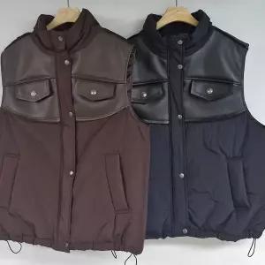 [하프클럽/아이우먼]빅사이즈조끼 V953L601 레더스트링누빔베스트 SM