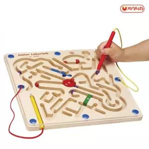 주니어 미로 찾기 (원목 교구 자석 나라)/교육용/완구/학습/그림/카드/초코볼/옮기기/낚싯/놀이/마그네틱