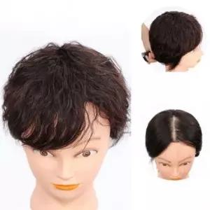 인모 정수리 부분가발 웨이브 헤어뽕 여성 가발 3핀 피스 부분가발 자연스러운 블랙 뽕가발 뽕 커버