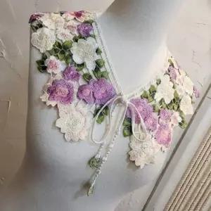 자수꽃 넥케이프 여성 탈부착 페이크카라 넥카라 WED3C2F