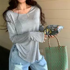 G126899 찰랑 V넥 실켓 긴팔티셔츠 기본모달티