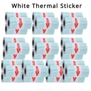 프린팅 가능 스티커 용지 직접 감열지 흰색 자체 접착 57x30mm PeriPage A6 PAPERANG P1/P2 미니 소형 호환