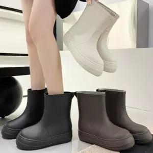 심플 미들 여성 레인부츠 장마철 여름 장화 패션