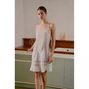 비너스 빅사이즈 운영 뒷라인 포인트 레이스 심플 롱슬립-VFS0980