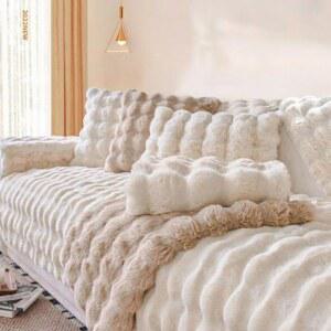 방석 토끼털쇼파패드 커버 극세사 인조 등받이