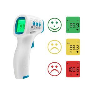 호메딕스 비접촉 적외선 이마 체온계, 임상적으로 입증된 빠른 정확도 결과, 4-in-1 판독값으로 고열 경고 기능 제공