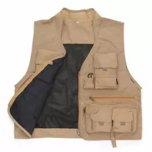 멀티포켓 아웃도어 낚시 레저 통풍 메시 조끼 브라운