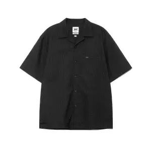 매장정품 리 LEE 시어서커 오픈 카라 반팔 셔츠 블랙 LE2402SS10BK 142965