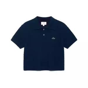 매장정품 리 LEE 우먼 카라 크롭 반팔 니트 네이비 LE2402KT64NA 142987