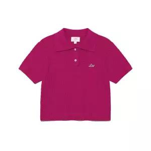 매장정품 리 LEE 우먼 카라 크롭 반팔 니트 핑크 LE2402KT64PI 142988