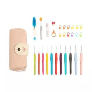 코바늘 손뜨개세트 (7종 인디핑크) DK60수예용품 모사용 수세미만들기 뜨개질 레이스 모음