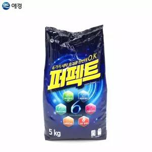 퍼펙트 토탈 솔루션 가루세제 5kg 리필 1EA 겸용/찌든때/기름때/세탁세제/얼룩제거/세척력/피지/땀냄새