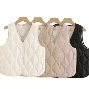 데일리 여성 패딩 조끼 레이어드 여자 패딩 조끼 간절기 퀼팅