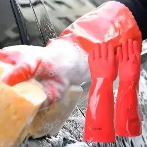 셀프세차용 두툼한 방한 고무장갑 작업용 자동차 세차장갑