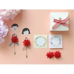 어린이용 카네이션부토니에x카드 박스세트 10개입 5세트 DIY활동