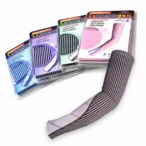 자외선 차단 냉감 팔 보호대 블랙 스트라이프 쿨토시