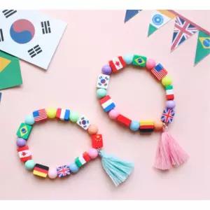글로벌 만국기 파스텔 팔찌만들기 10세트 인지발달 놀이학습