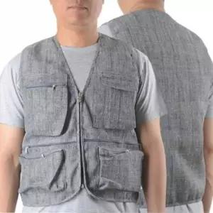 [콩심팥심]여름용 남성 인견 조끼 작업용 스님 절 수행 지퍼포켓 메쉬