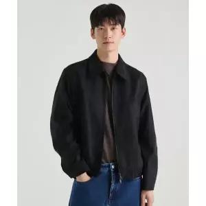 매장정품 무신사스탠다드 MUSINSA STANDARD 신세틱 스웨이드 미니멀 블루종 재킷 [블랙] MMDLJ3Z01-BK 5392