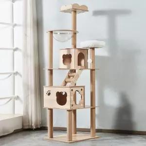 Y2 6단 캣타워 스크래쳐포함 투명해먹 숨숨집/켓/타워/고양이/놀이/터/기구/소형/실내/가정/용/ZOT/XKDNJ