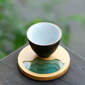 오리엔탈 대나무 원목 컵받침 티 코스터/예쁜/컬러/거치/받침/식탁/테이블/가정용/고급/까페/깔끔한/홀더