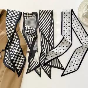 보리별 쁘띠 숏 스카프 블랙톤 간절기 데일리 머플러 가벼운 보온 넥워머