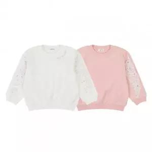 [롯데백화점]아가방 로라프릴맨투맨티셔츠(IVORY,PINK) 01R131051