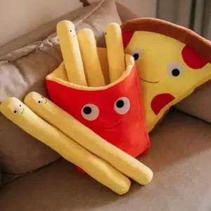 ( )귀여운 봉제 감자튀김 인형 쿠션 안고자는 웃긴 친구 선물 쿠션인형 음식 장식 소품