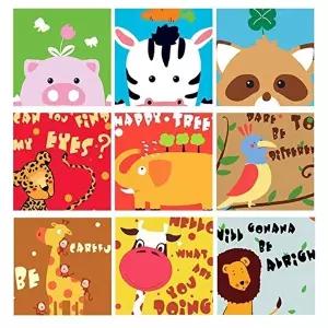 태교그림 동물 유화그리기세트 소형 20X20cm 모음전 (KYR-WB379F0)