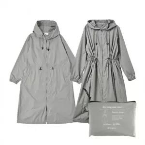 ( )일본 여성용 2WAY 레인코트 파우치 세트그레이