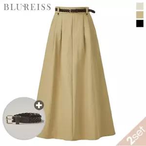 [블루레이스] [벨트SET]핀턱 코튼 플레어 스커트_B6S1SK8011