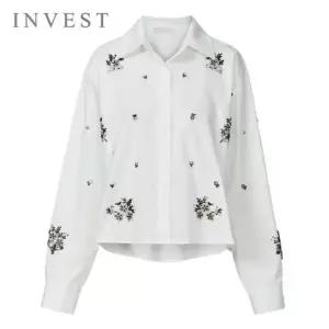 [인베스트] 비즈 포인트 루즈 핏 블라우스_IN6S1BL5011